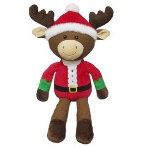 Santa Moose Knit Christmas Plush - Rattle